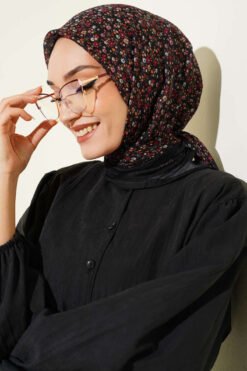 Mini Floral Detailed Scarf Black
