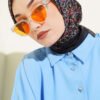 ⁦Mini Floral Detailed Scarf Black⁩ - الصورة ⁦2⁩
