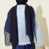 Short Knit Cardigan with Mini Floral Embroidery Blue – Bild 3