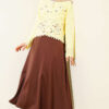 Short Knit Cardigan with Mini Floral Embroidery Yellow - Image 2
