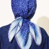 Floral Stripe Transition Scarf Navy Blue - Afbeelding 3