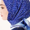 Floral Stripe Transition Scarf Navy Blue - Afbeelding 4