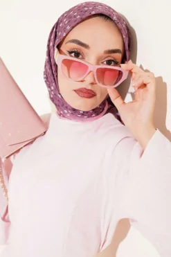 Floral Stripe Transition Scarf Lilac