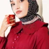 Floral Stripe Transition Scarf Black - Imagen 2
