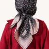 Floral Stripe Transition Scarf Black - Imagen 3