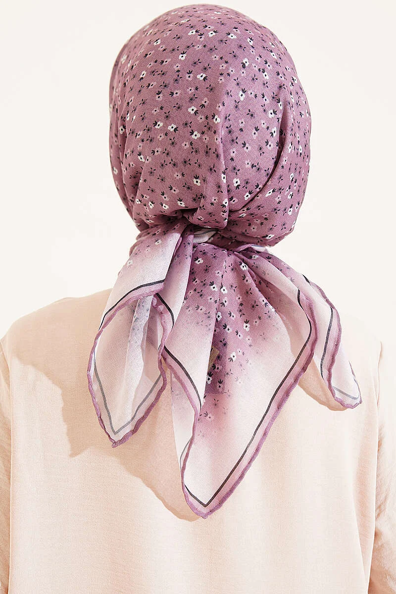 Floral Stripe Transition Scarf Mink – Image 3