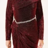 Mini Stone Detailed Evening Dress Burgundy - Afbeelding 4