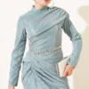 Mini Stone Detailed Evening Dress Mint - Imagen 2