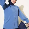Mini Stone Button Shirt Indigo