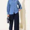 Mini Stone Button Shirt Indigo - Afbeelding 2