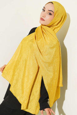 Alternative view of Monogram Patterned Crinkle Scarf Golden