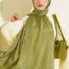 Monogram Patterned Crinkle Scarf Aqua Green - Imagen 5