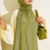 Monogram Patterned Crinkle Scarf Hazel – Image 2