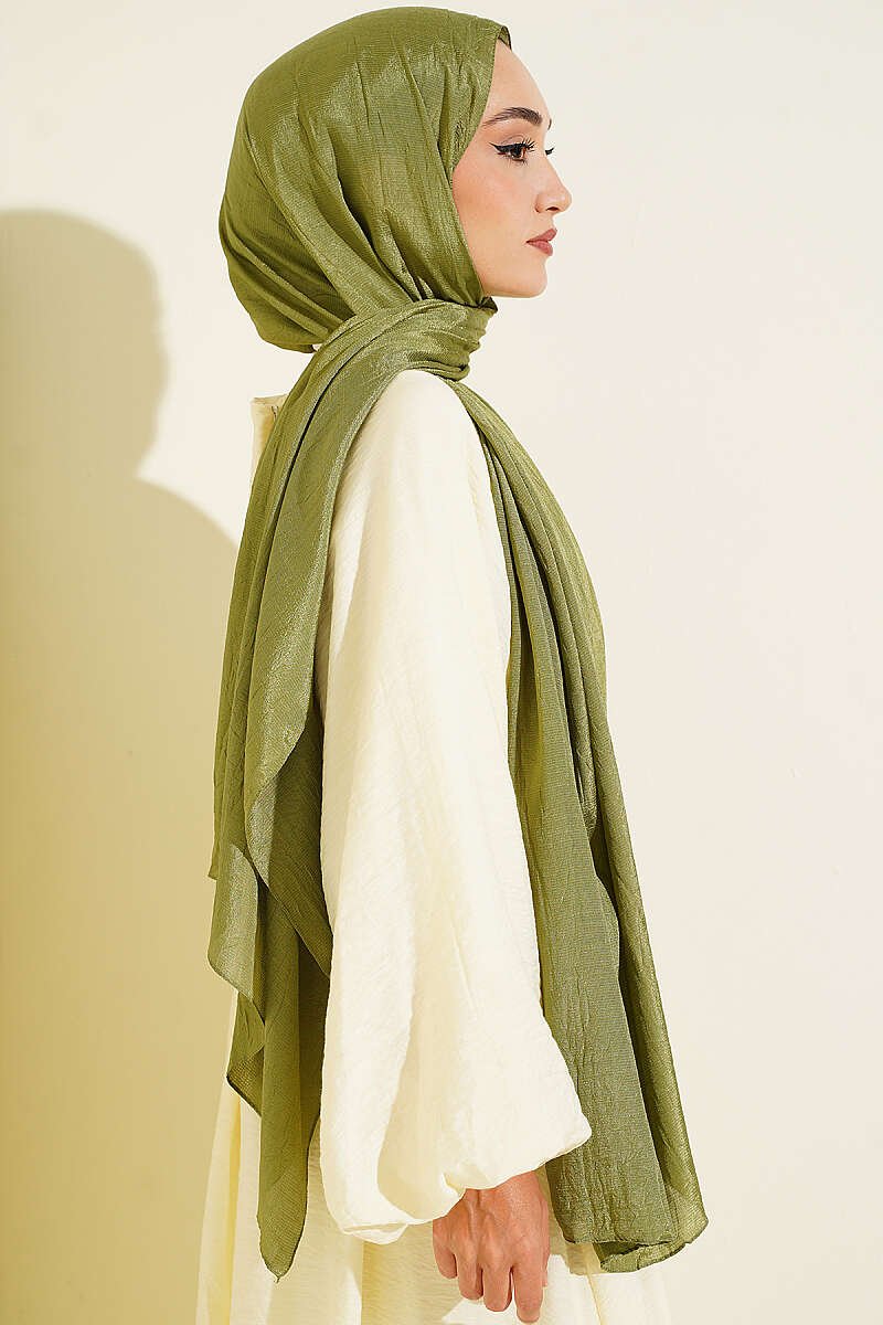 Monogram Patterned Crinkle Scarf Hazel – Image 3