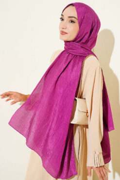 Alternative view of Monogram Patterned Crinkle Scarf Lilac