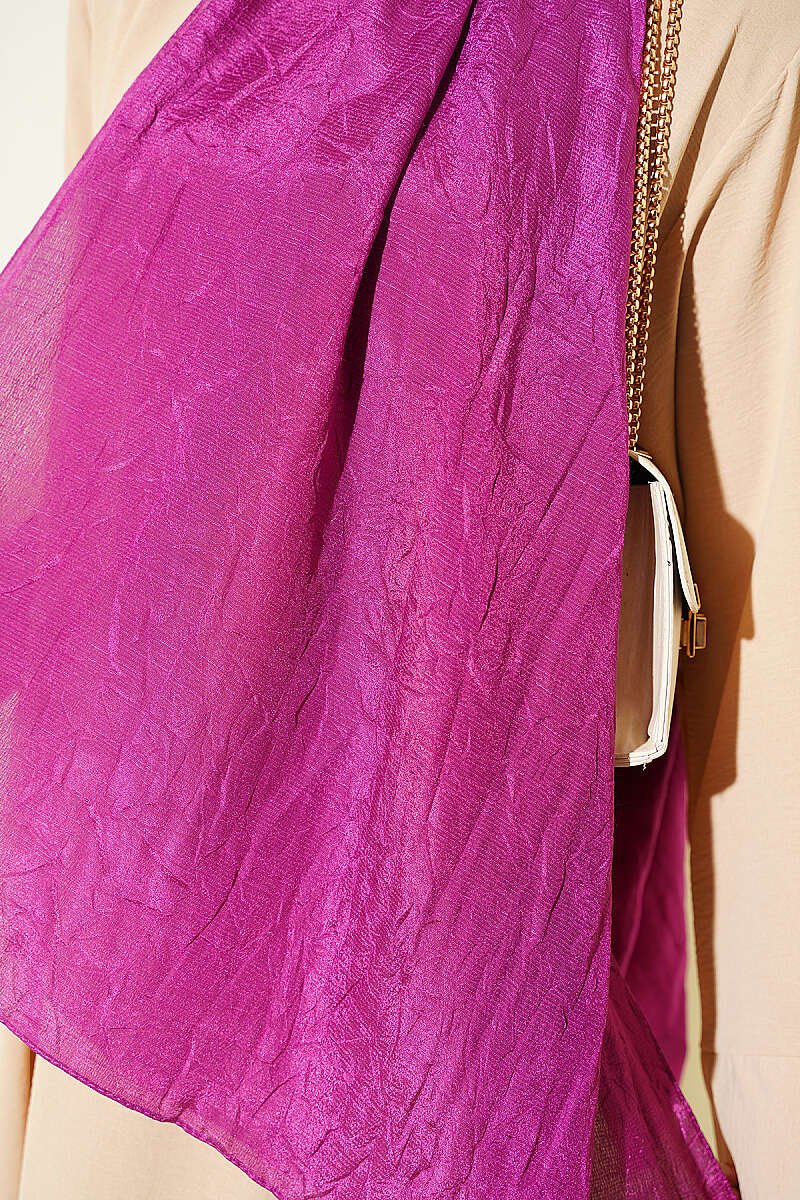 Monogram Patterned Crinkle Scarf Lilac – Bild 4