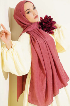 Alternative view of Monogram Patterned Crinkle Scarf Rose Dust