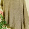 Monogram Patterned Crinkle Scarf Khaki - Afbeelding 4
