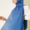 Monogram Patterned Crinkle Scarf Indigo - Imagen 2