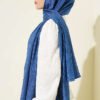 Monogram Patterned Crinkle Scarf Indigo - Imagen 3
