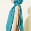 Monogram Patterned Crinkle Scarf Turquoise - Imagen 3