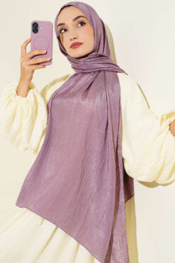Alternative view of Monogram Patterned Crinkle Scarf Lilac