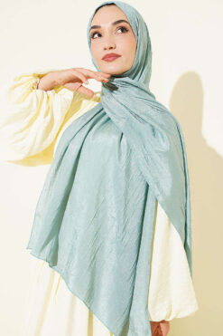 Alternative view of Monogram Patterned Crinkle Scarf Mint