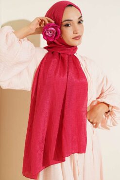 Alternative view of Monogram Patterned Crinkle Scarf Pomegranate Blossom