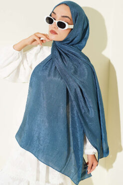 Alternative view of Monogram Patterned Crinkle Scarf Petrol