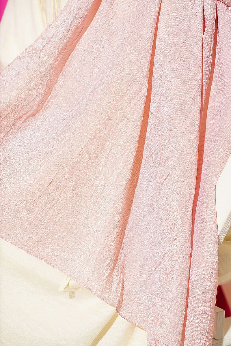 Monogram Patterned Crinkle Scarf Powder Pink - Afbeelding 4