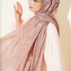 Monogram Patterned Crinkle Scarf Mink