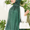 Monogram Patterned Crinkle Scarf Emerald – Bild 2