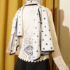 Patterned Openwork Short Cardigan Beige - immagine 3
