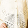 Patterned Openwork Short Cardigan Beige - immagine 4