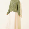 Patterned Openwork Short Cardigan Khaki – Bild 2