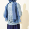 Patterned Openwork Short Cardigan Indigo – Bild 3