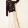 Patterned Openwork Short Cardigan Brown – Image 2