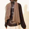 Patterned Openwork Short Cardigan Brown – Image 3