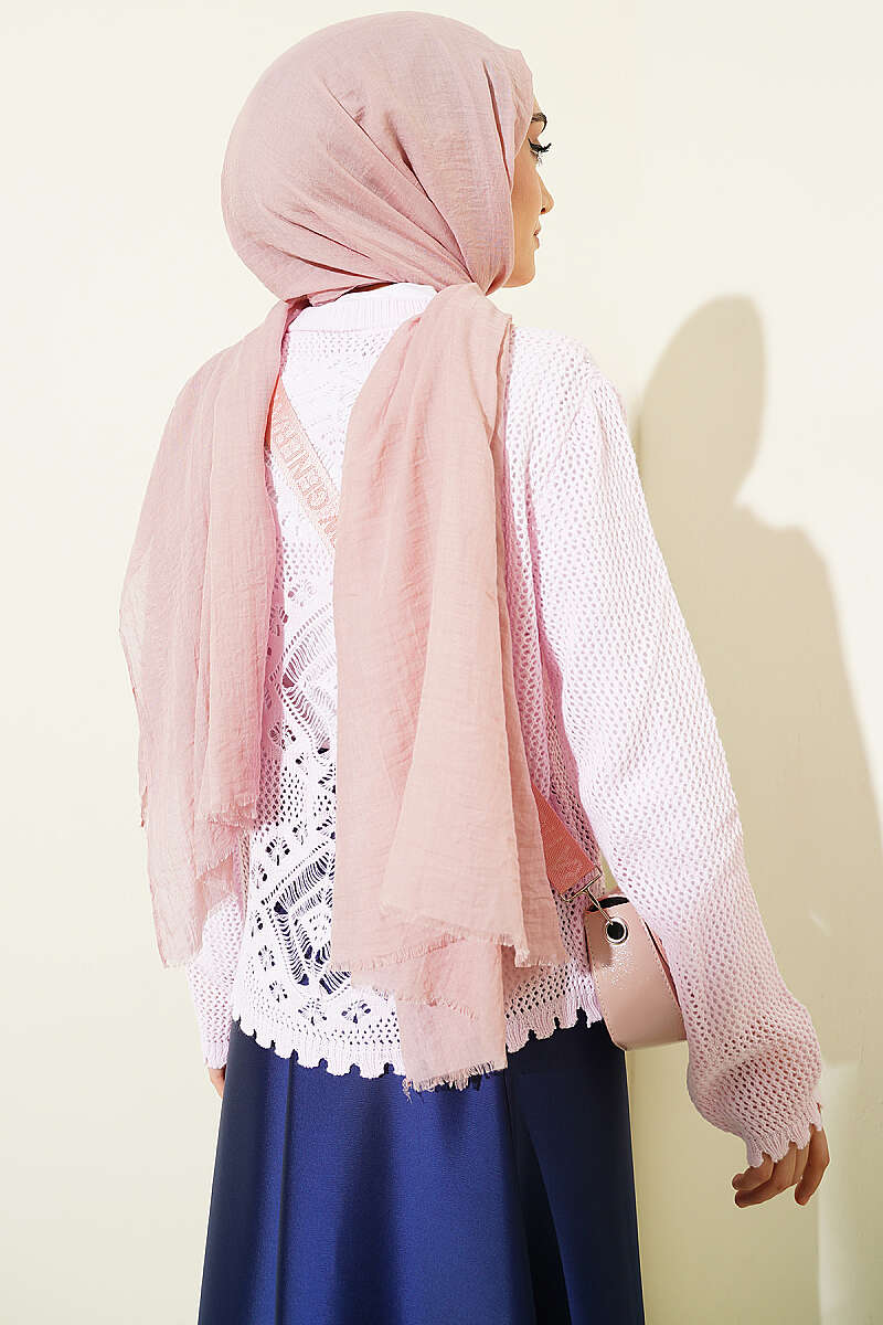 Patterned Openwork Short Cardigan Pink - immagine 3