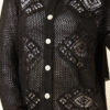 Patterned Openwork Short Cardigan Black – Bild 4