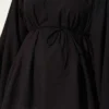 Drawstring Tunic with Gathered Front Detail Black – Image 4