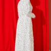 Dress with Ruffled Detail and Polka Dots White - Imagen 3