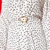 Dress with Ruffled Detail and Polka Dots White - Imagen 4