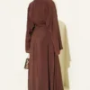 Belted Dress with Gold Buckle Brown - Imagen 3