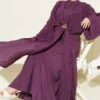 Belted Dress with Gold Buckle Purple