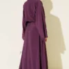 Belted Dress with Gold Buckle Purple - Image 3
