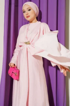 Vista alternativa de Belted Dress with Gold Buckle Pink