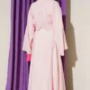 Belted Dress with Gold Buckle Pink - Afbeelding 3