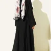 Belted Dress with Gold Buckle Black – Bild 3