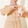 Button-Up Shirt with Bow Detail Beige